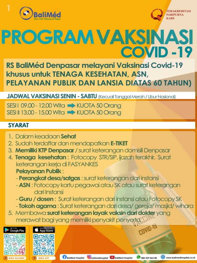 Program Vaksinasi Covid 19 Balimed Hospital